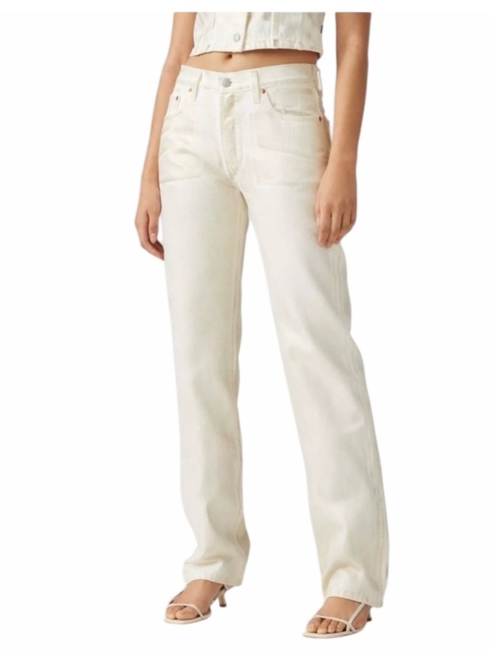 Levi’s Premium COATED 501® '90S WOMEN'S JEANS 28 x 30 Luminary White - Picture 4 of 10